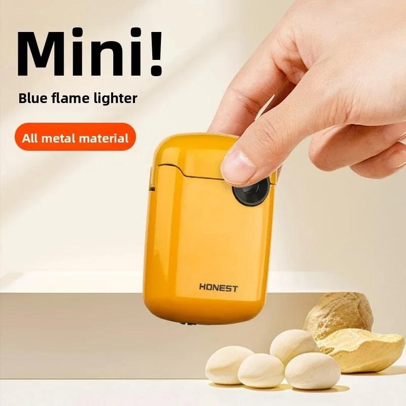 Briquet à Jet HONEST Mini BlueFlame Coupe-Vent, Briquet Personnalisé Couleur Bonbon, Cadeau pour Anniversaire de Petit Ami/Petite Amie