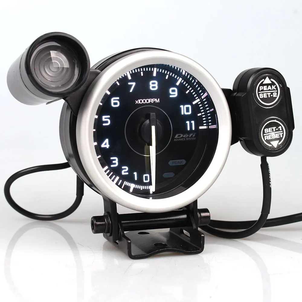 Defi  A1 Tachometer 80mm  7 Colors  0-11000 RPM Car Gauge High Speed Stepper Motor with Shift Light and Peak Warning