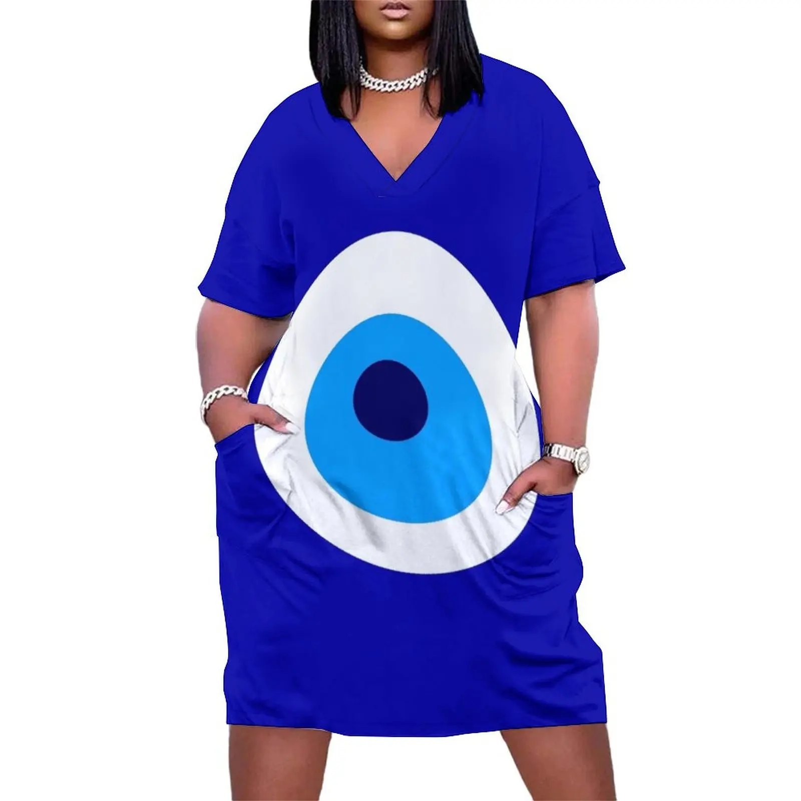 

Nazar Evil Eye Protection Symbol Amulet Turkish Turkey Persian Persia Iran Greece Greek Pakistan Loose Pocket Dress clothes