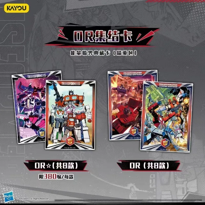 KAYOU Genuine Transformers Episode 1 Elite Pack Energy Critical Collection Card Anime Peripheral Collection Card Toy Gift