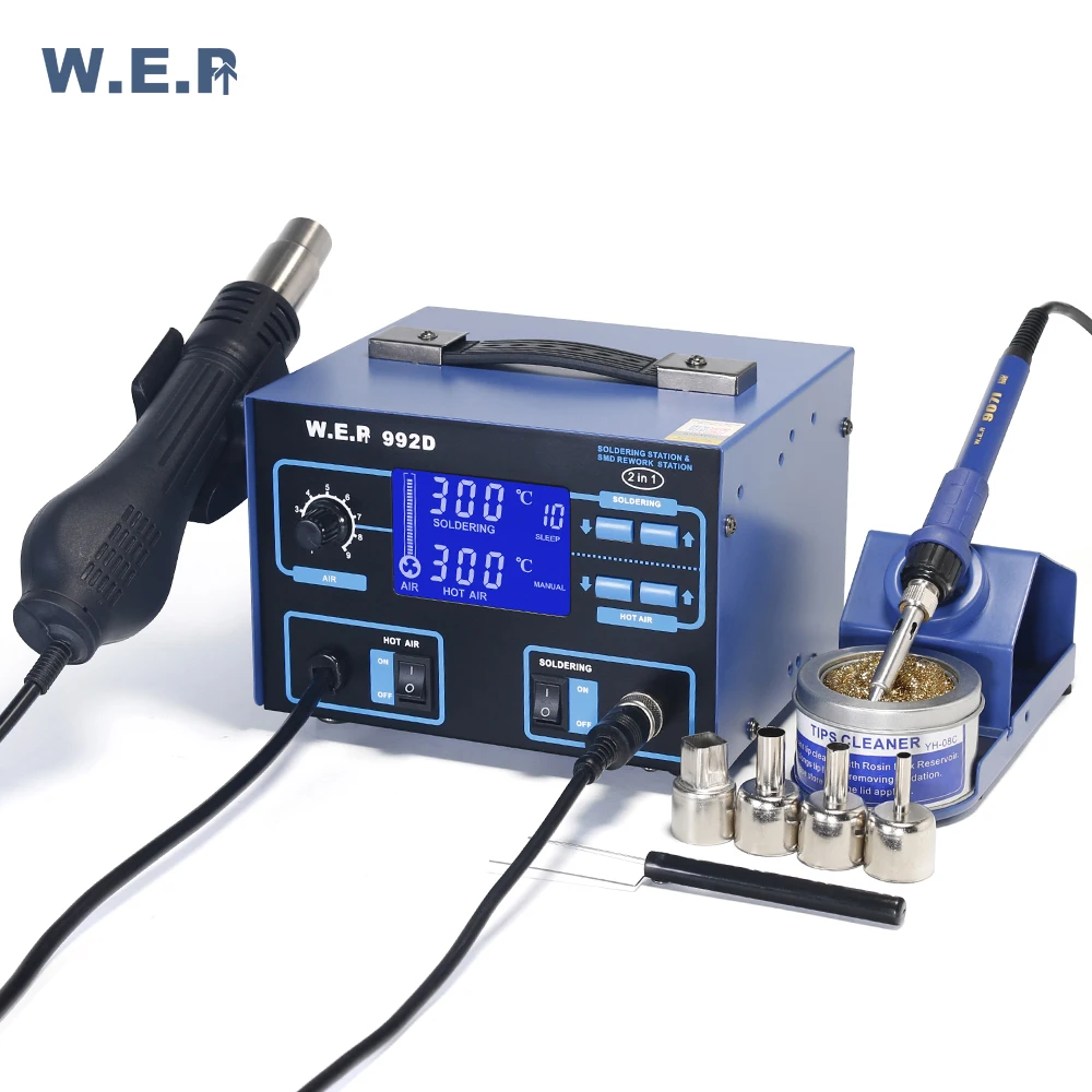WEP 992D Rework Station Adopts PID Precision Temperature Control Complete Soldering Station