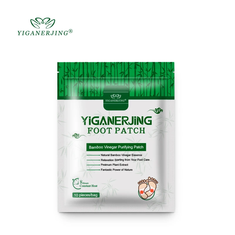 بقع قدم YIGANERJING-Detox ، وسادات إزالة السموم من فحم الخيزران ، تطهير السموم في الجسم ، التخسيس ، تخفيف التوتر ، القدمين ، 20 * لكل مجموعة