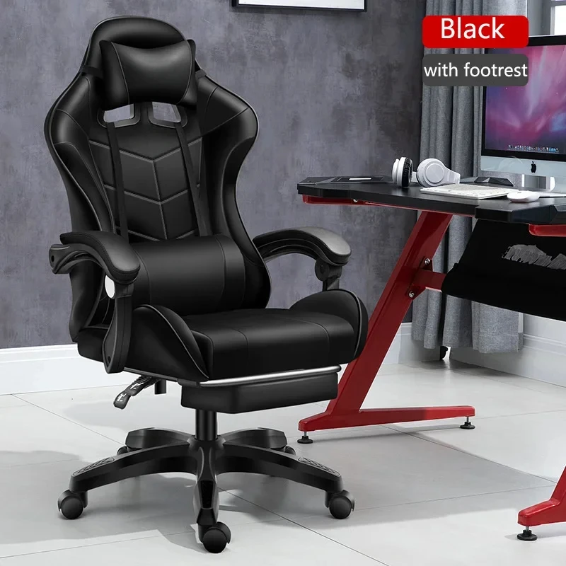 Desk Gaming High Quality Computer Chair with Massage Leather Office Light Gamer Chair Swivel Gaming Ergonomic Cadeira Furniture