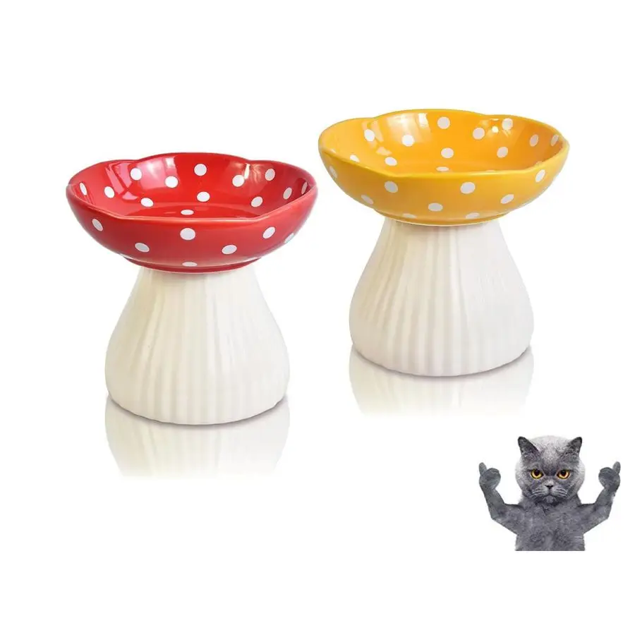 

Миска для кошек, миска для кошек против усталости носогубных мышц, милые миски для кошек, приподнятая миска для корма для кошек, керамические миски для кошек без свинца и кадмия для еды и воды