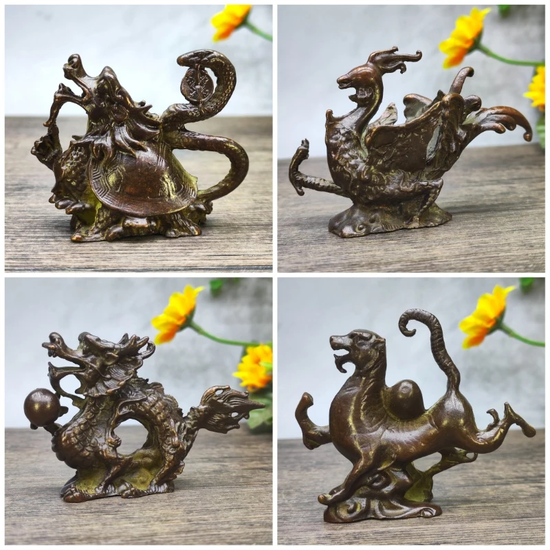 

Little Fairy/ Retro Brass Beast Desktop Ornaments Creative Metal Animal Mini Sculpture Craft Living Room Home Decoration Gift