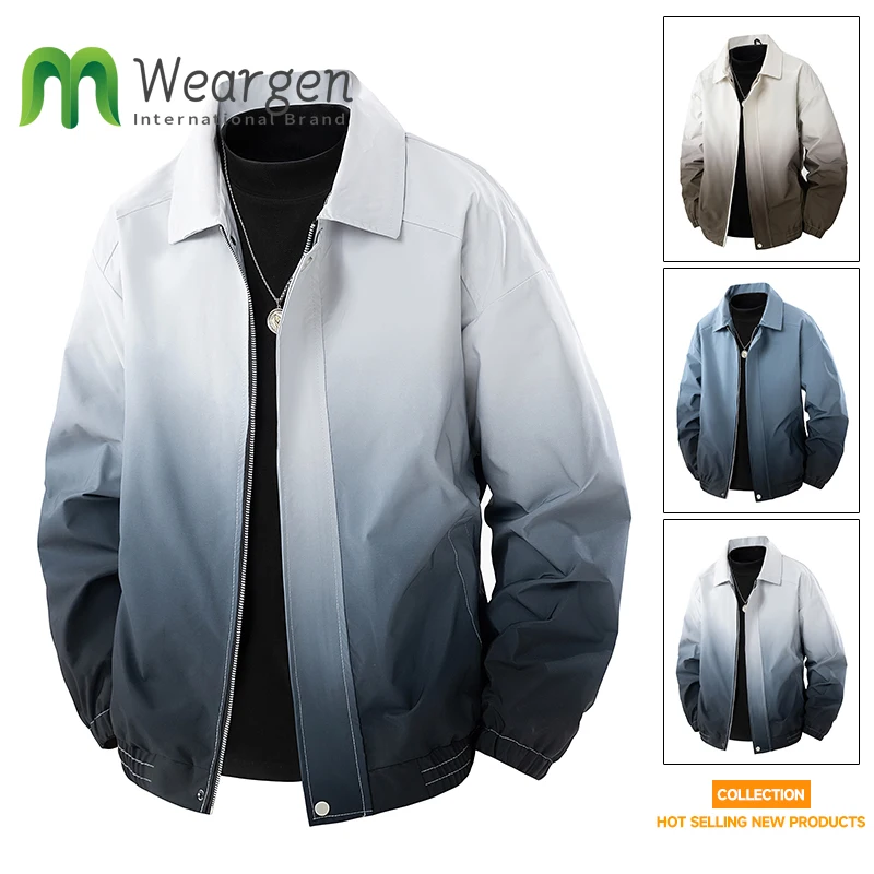 

Men's Gradient Trendy Loose Mountain Workwear Jacket Outdoor Waterproof Windproof Casual Style for Men 8938