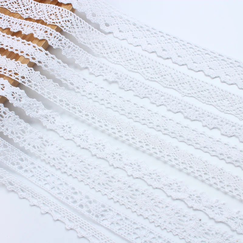 5Yards(4.6Meters) White Cotton Embroidered Lace Net Fabric Trims DIY Sew Tulle Handmade Craft Sewing Ribbon Materials