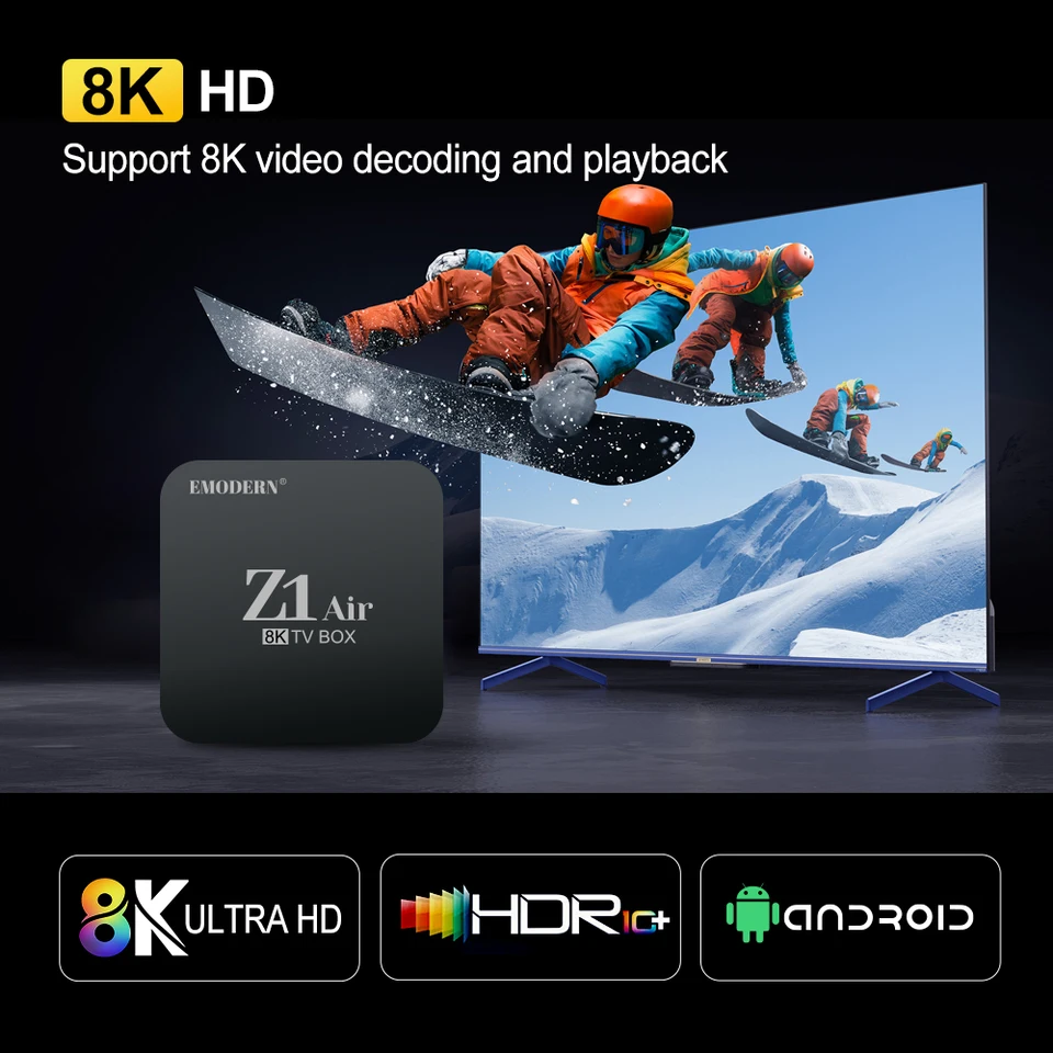 Z1 Air TV Box Android 15 Smart Allwinner H313 Quad Core 8GB 128GB