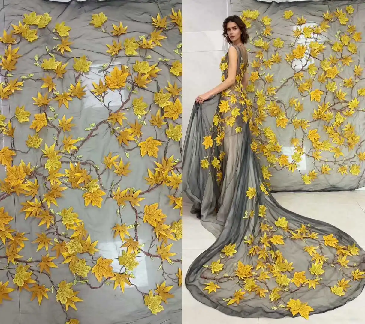 

Madison Luxury Lace Fabric High Quality Mesh Embroidery Applique 3D Tulle Nigerian Lace Fabrics For Bridal Sewing