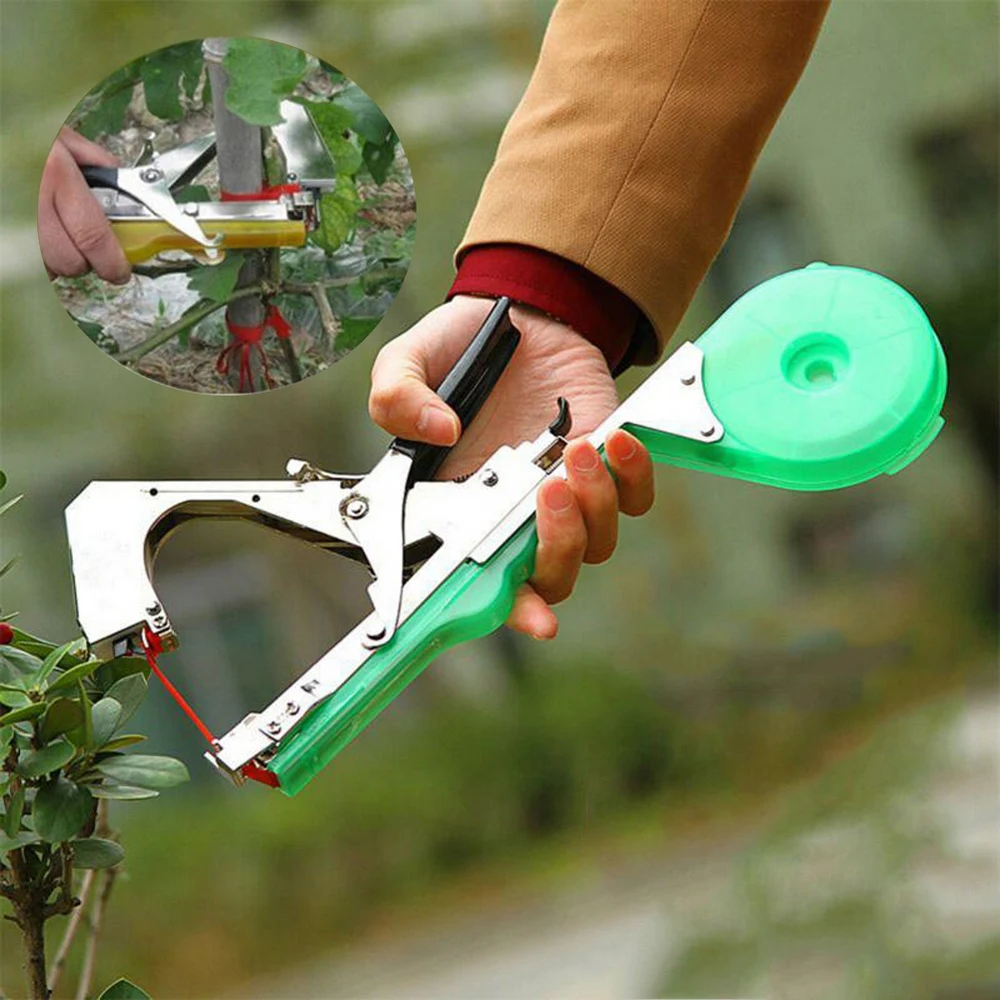 for Vine Plant Fruit Tree Flower Plant Tying Machine Tape Gun Tapener with 10 Rolls of Tape and 1 Box of Staple Garden Tools