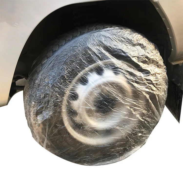 

50 disposable car transparent tire covers, suitable for within 19 inches