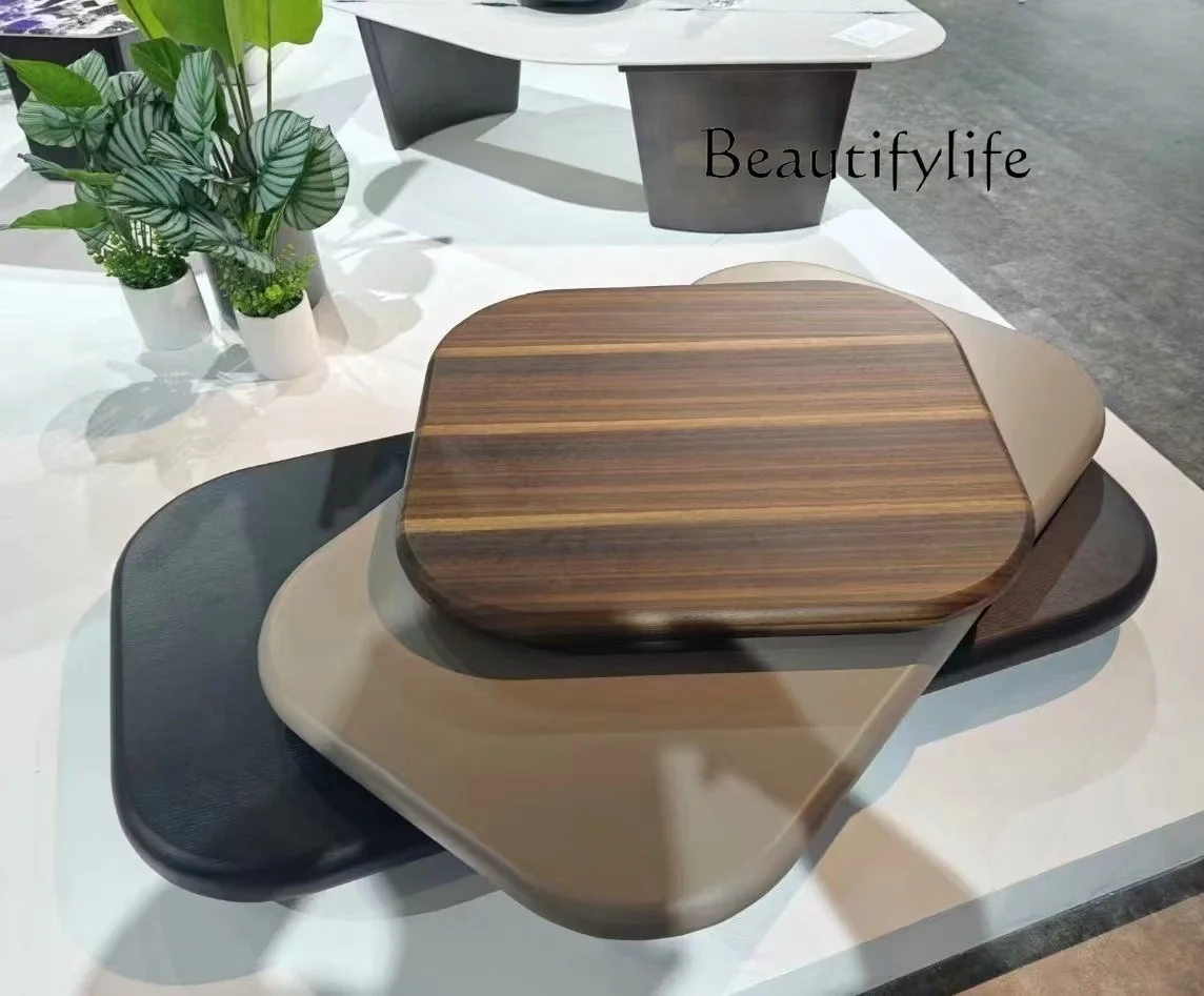 Minimalist Rotating Special-Shaped Coffee Table Designer Creative Living Room Advanced Color Matching Suspended Coffee Table