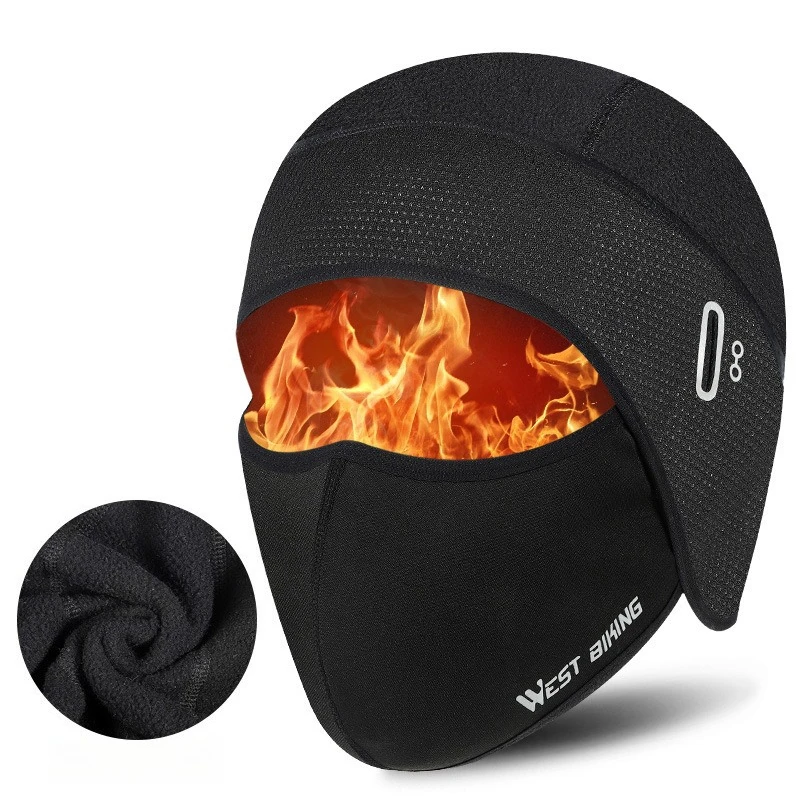 

Winter Thermal Cycling Cap Motorcycle Face Mask with Eyeglass Port ColdProof Unisex Face Guard Windproof Hat for Skiing Hiking