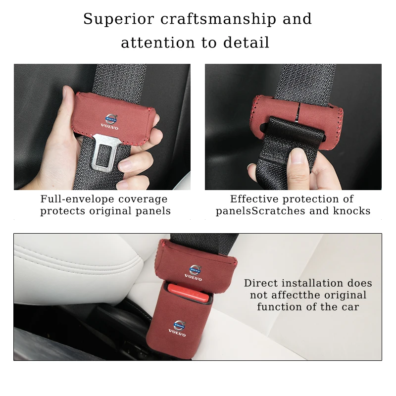 Car Seat Belt Buckle Protective Sleeve For Volvo XC90 XC60 C30 T6 S60 C70 XC40 V40 XC70 V70 V60 V50 S80 S40 AWD V90 S90