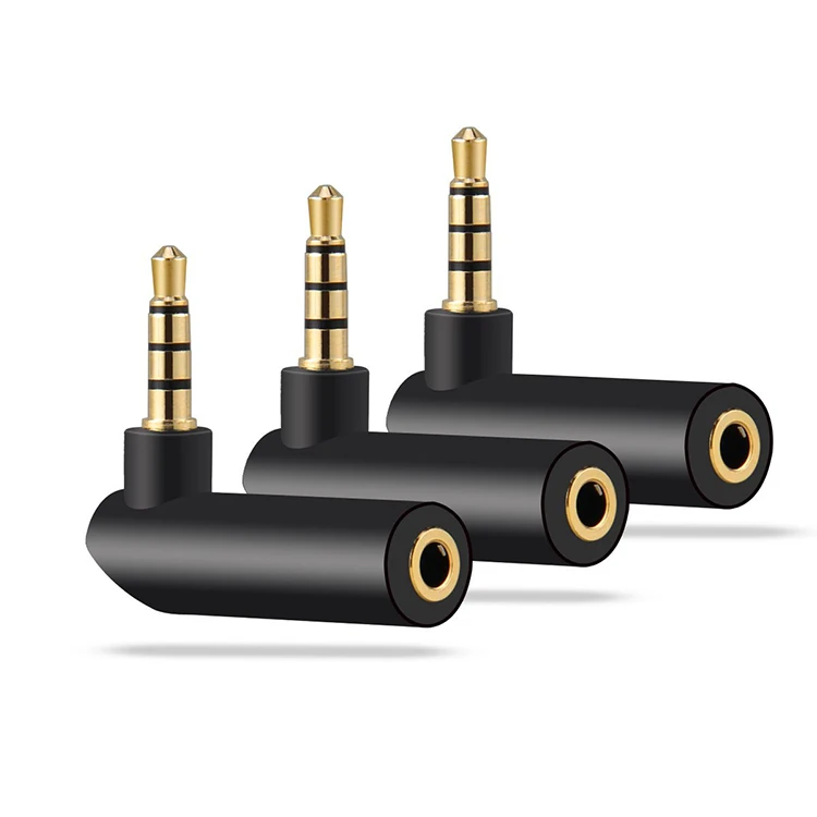 Convertitore adattatore da maschio a femmina ad angolo retto da 3.5mm a 90 gradi connettore Stereo Jack per microfono Audio per cuffie