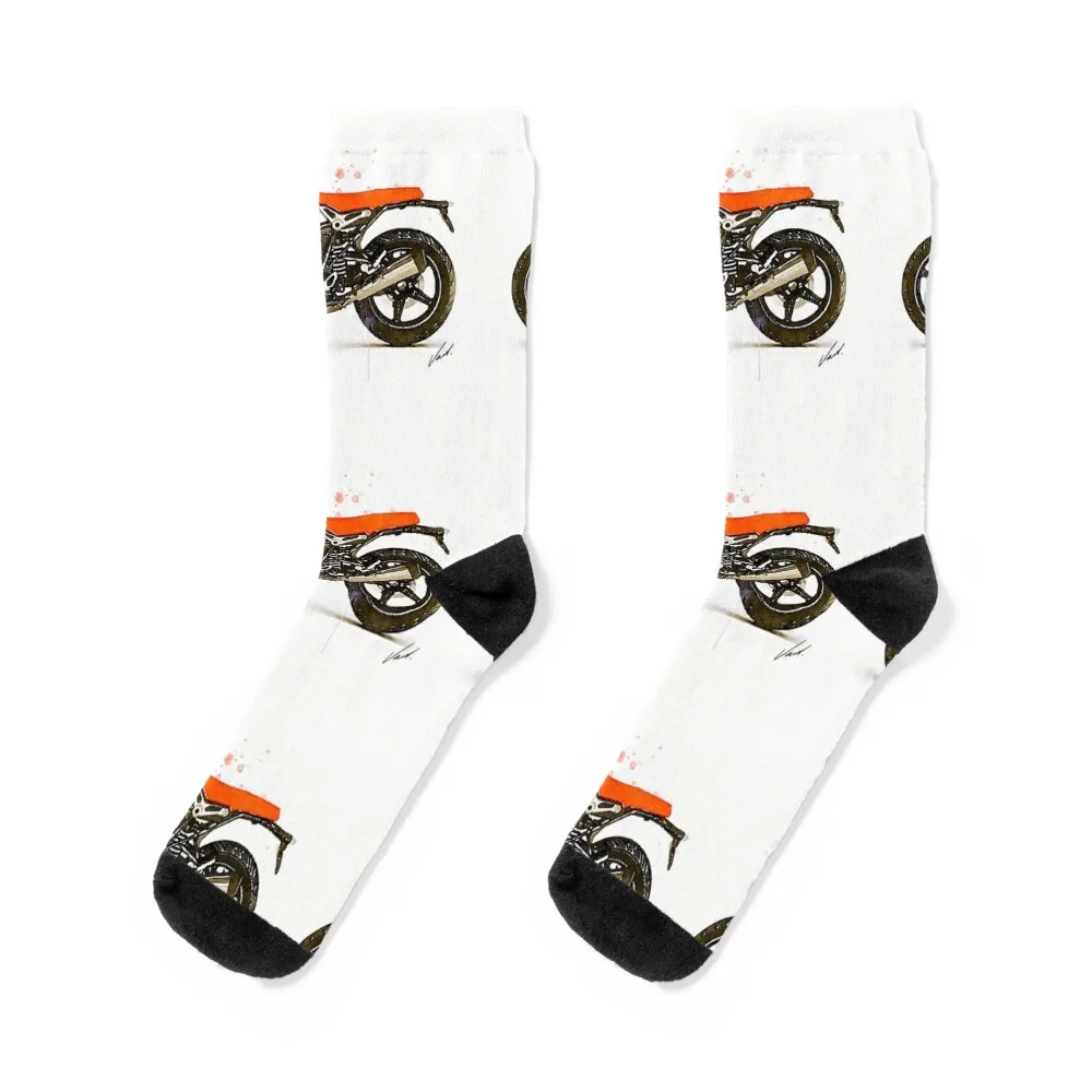 Bóxer clásico de acuarela para motocicleta urbana, impresionante regalo para un motociclista - obras de arte privada de Vart. Calcetines