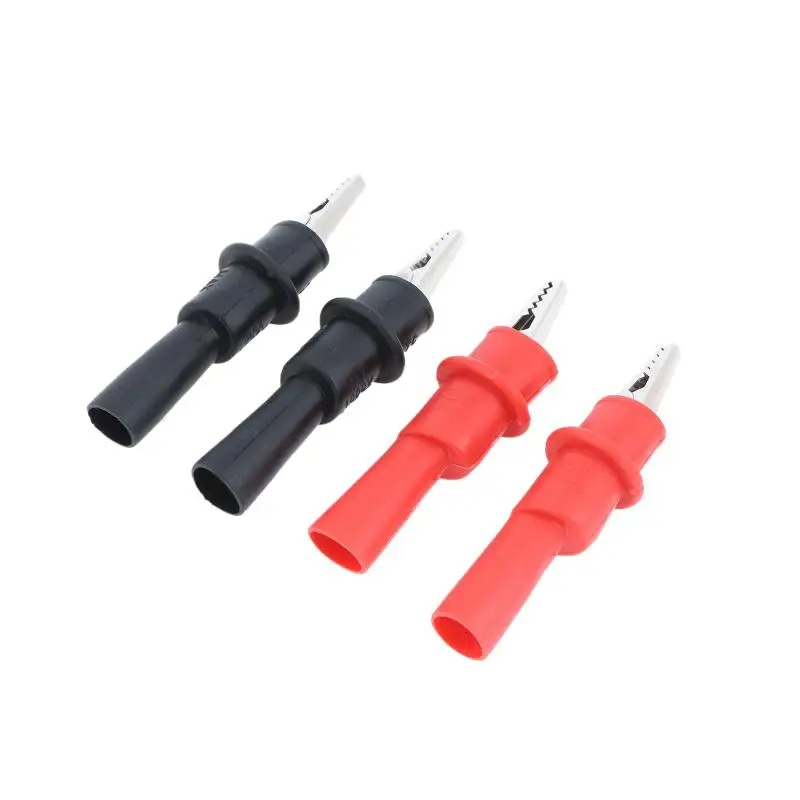 Hot Sale 4Pcs Multimeter Test Probe Alligator Clip Insulated Metal Alligator Clamp For Circuit Testing Measurement Maintenance