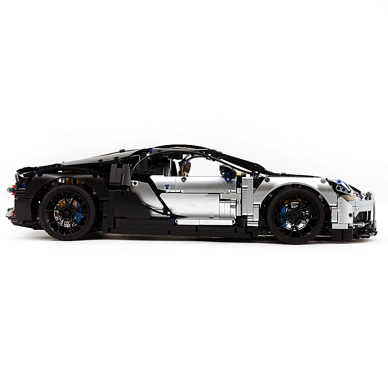 Metallic 40002B Technical MOC Silver Super Sports Vehicle 1:8 Model Building Block Brick Puzzle DIY Toy Christmas Gift Adult Boy