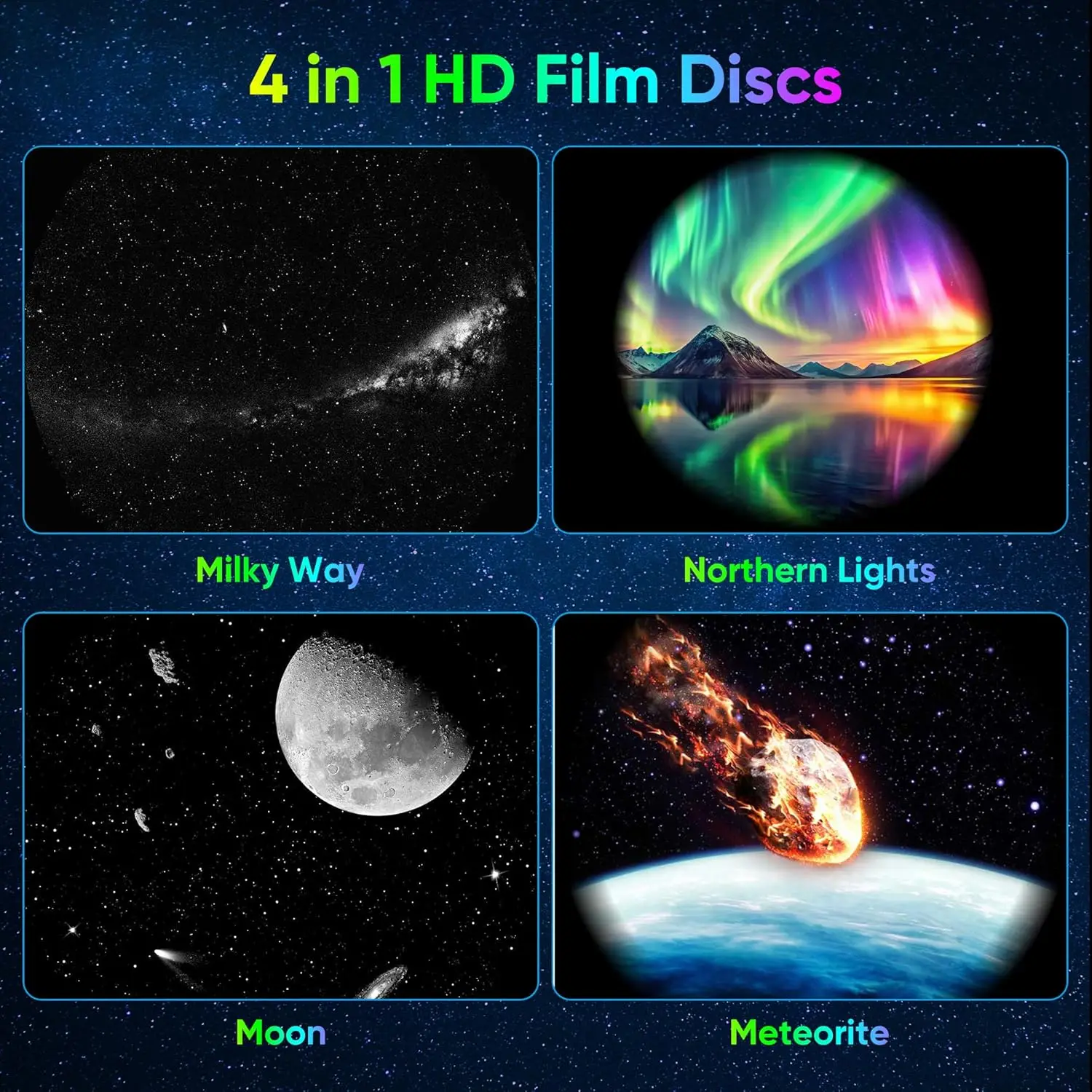 Xiaomi Starry Star Galaxy Projector USB Rechargeable Night Light Portable Car Roof Ambient Light 360° Rotating Child Room Lamp