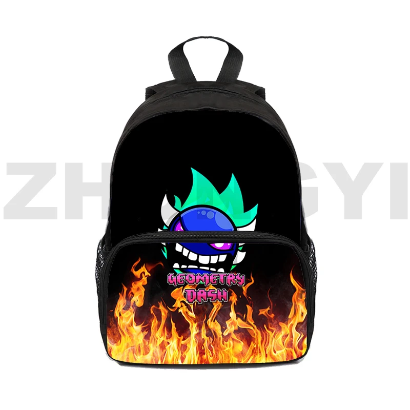 

Hot 3D Angry Geometry Dash Backpacks Fashion Trend Women Schoolbags 16 Inch Student Anime Japanese Bag Canvas Backpack Men