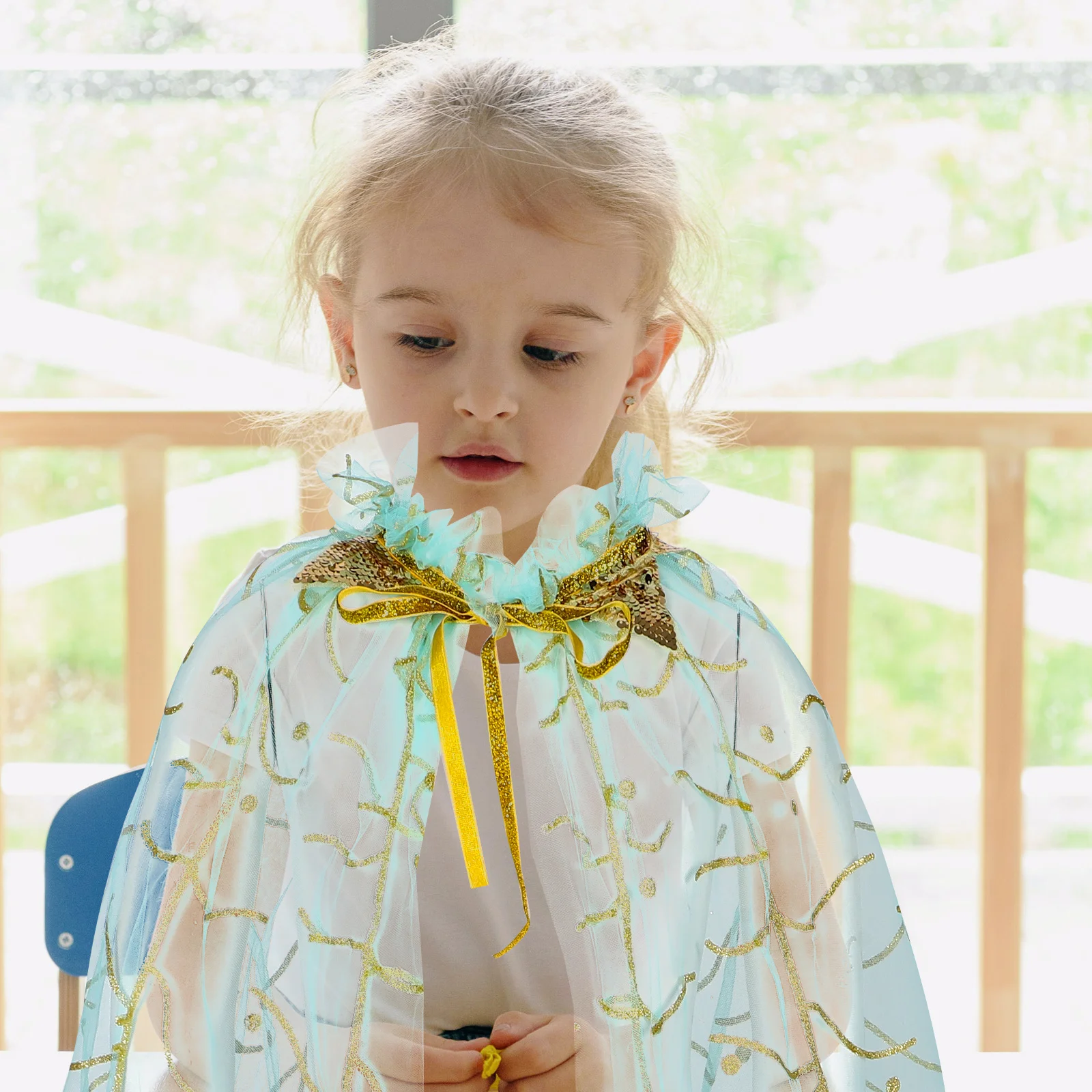 

Delicate Mesh Princess Cape Tie Closure Kids Toddler Dress Up Accessories Carnival Performance Cape for Toddler