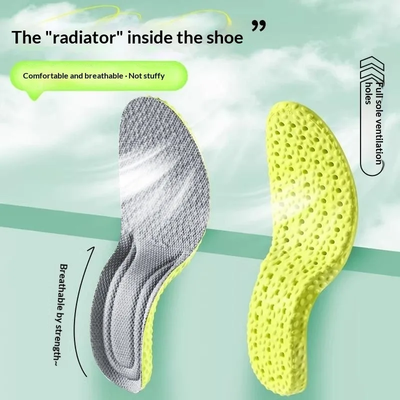 1 Pair Cloud Soft Sports Insoles Shock Absorb Sweat Wicking Deodorant Comfort Shoe Inserts for Men Women Running