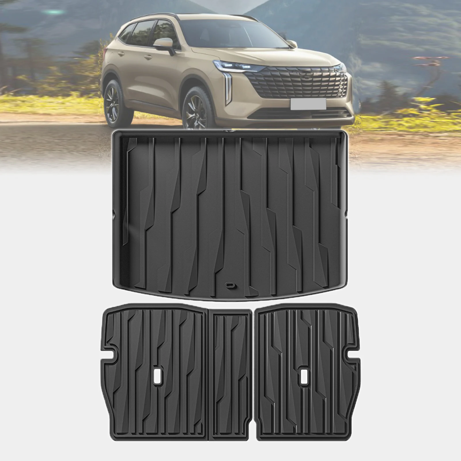 for HAVAL H6 2024 2025 2026 RHD LHD TPE Trunk Mat with Seat Back Cover Full Coverage Easy Installation Accessories