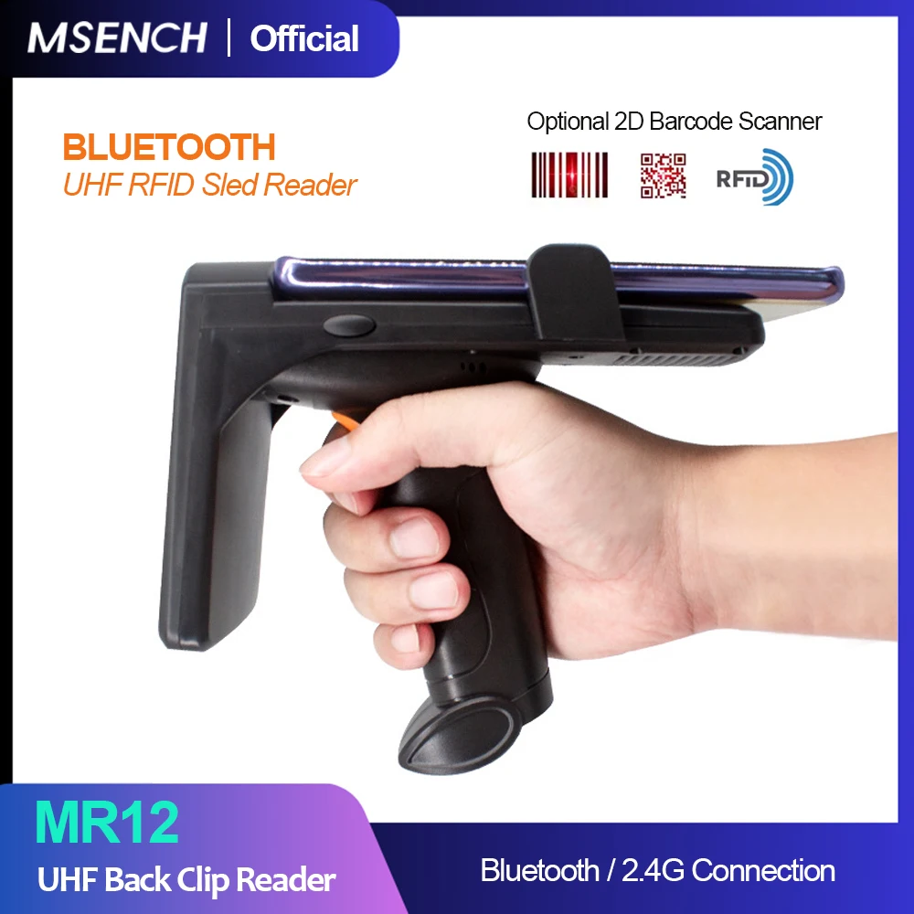 เครื่องอ่านแท็กอิเล็กทรอนิกส์แบบคลิปหลังความถี่สูงพิเศษ 860-960KHZ เครื่องสแกนบาร์โค้ด UHF แบบมือถือ พร้อมชุดพัฒนา SDK