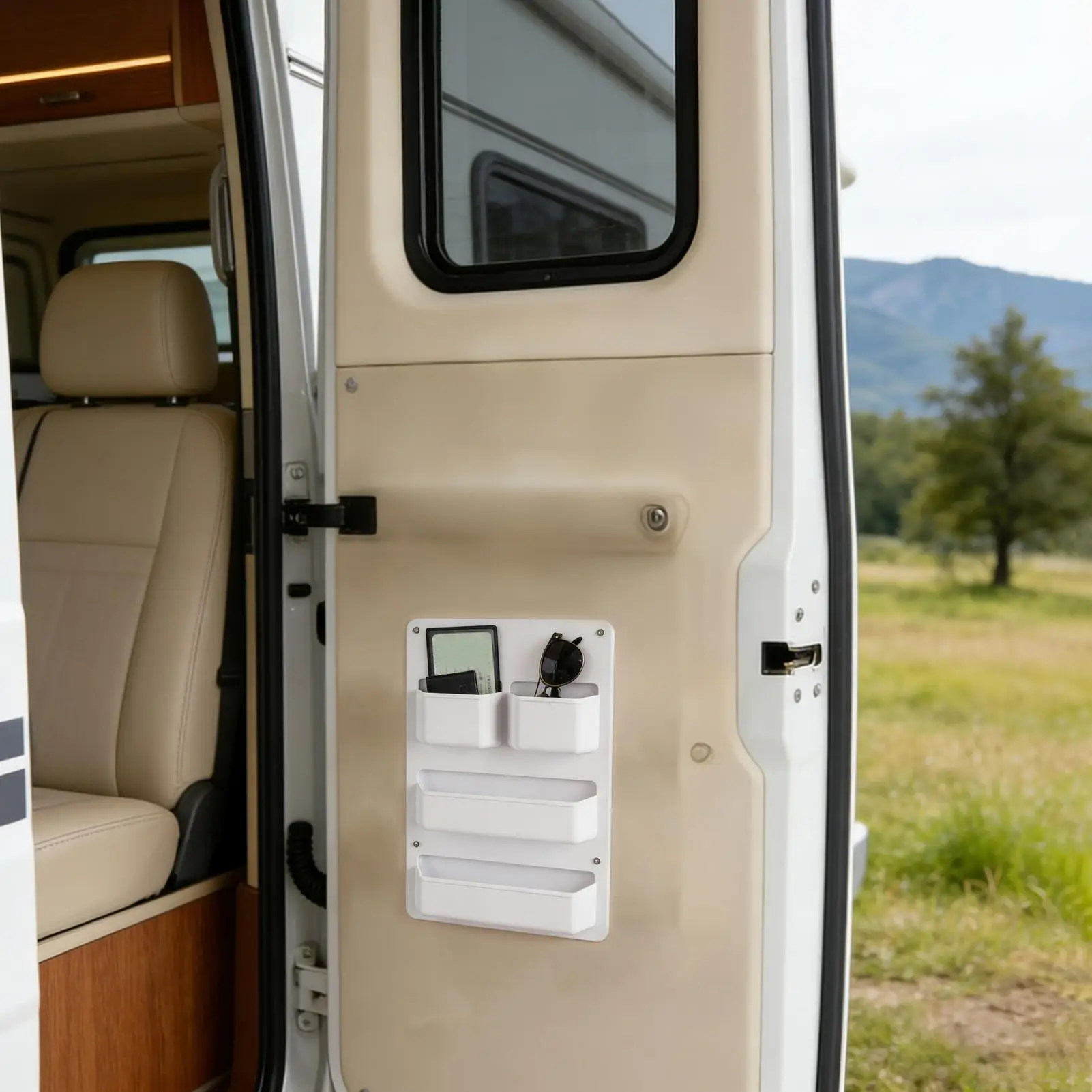 

RV Storage Door Waterproof Display Organizer With Screws Door Organizer RV Storage Solutions For Boat Motorhome Trailer Toilet