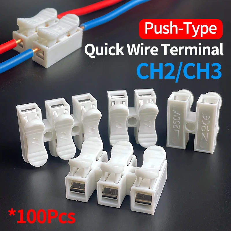 100Pcs 2/3 Pin Push…