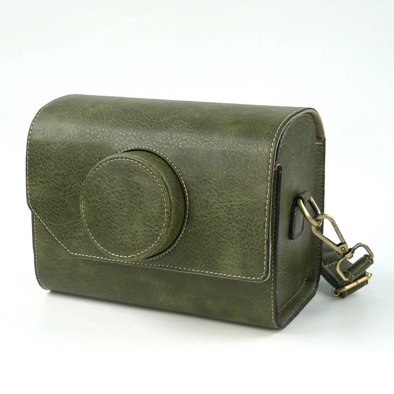 Camera Bag Retro Leather Buffalo Patterned with camera strap Storage bag Outdoor portable for fujifilm xm5 sony zve10 canon r50