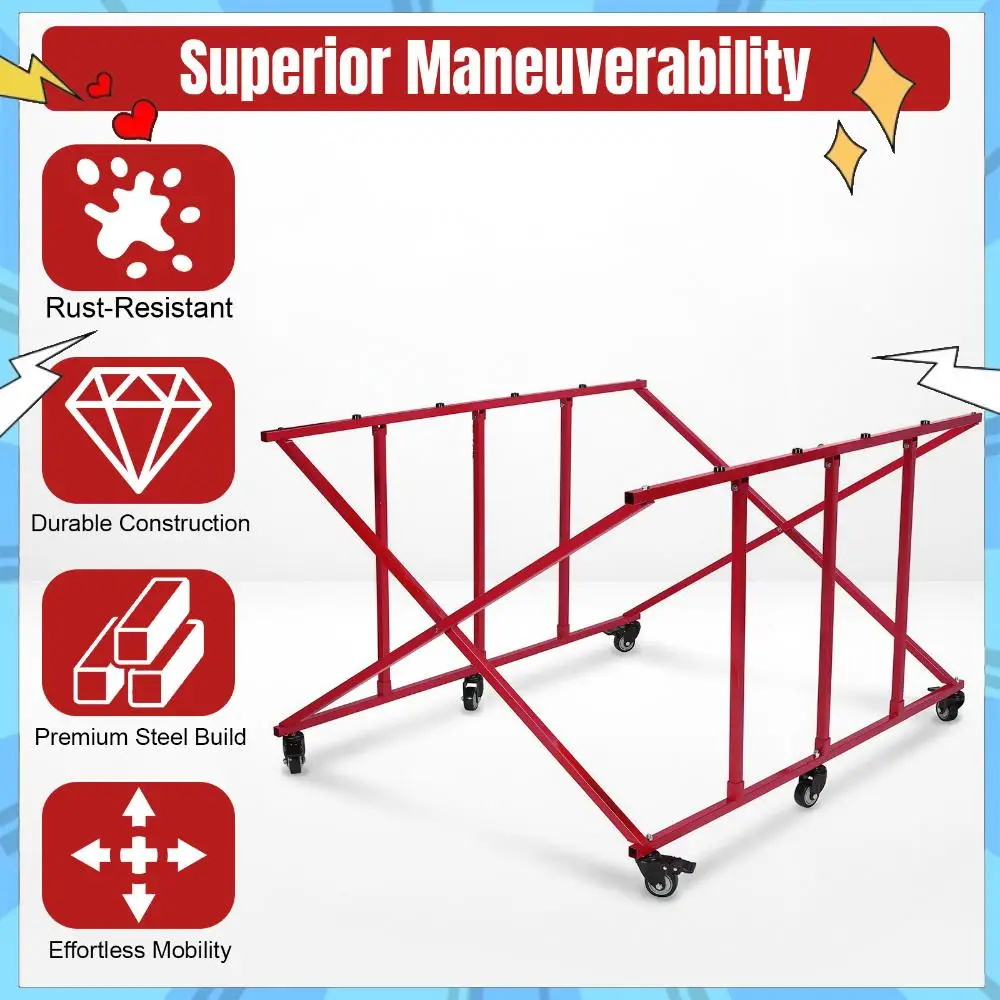 

Movable Auto Parts Transporter W/6 Wheels Automotive Body Truck Bed Cart 800lbs Weight Capacity for Car Storage & Workshop