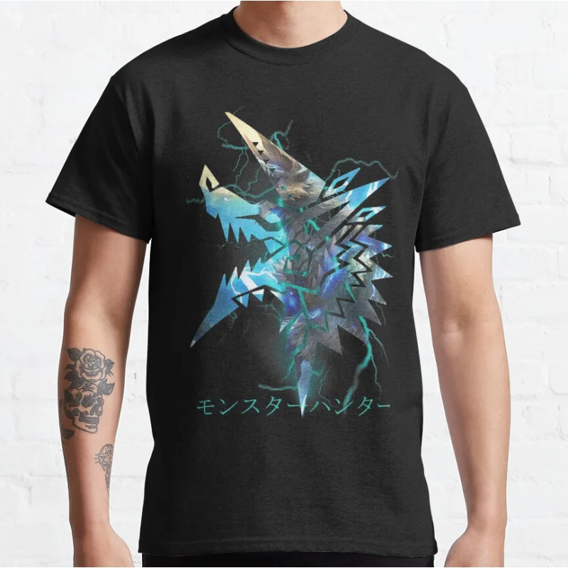 Monster Hunter - Zinogre  80s Vintage Monster hunter world Video game MHW graphic t shirts large size tops S-6xl