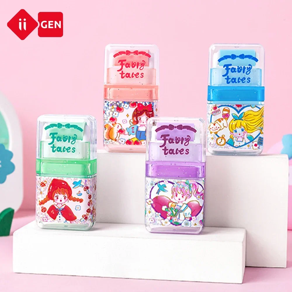 

Iigen 4Pcs/set Roller Erasers Fairy Tales Princess Cute Eraser Collection School Supplies Japanese Kawaii Stationery Rubber