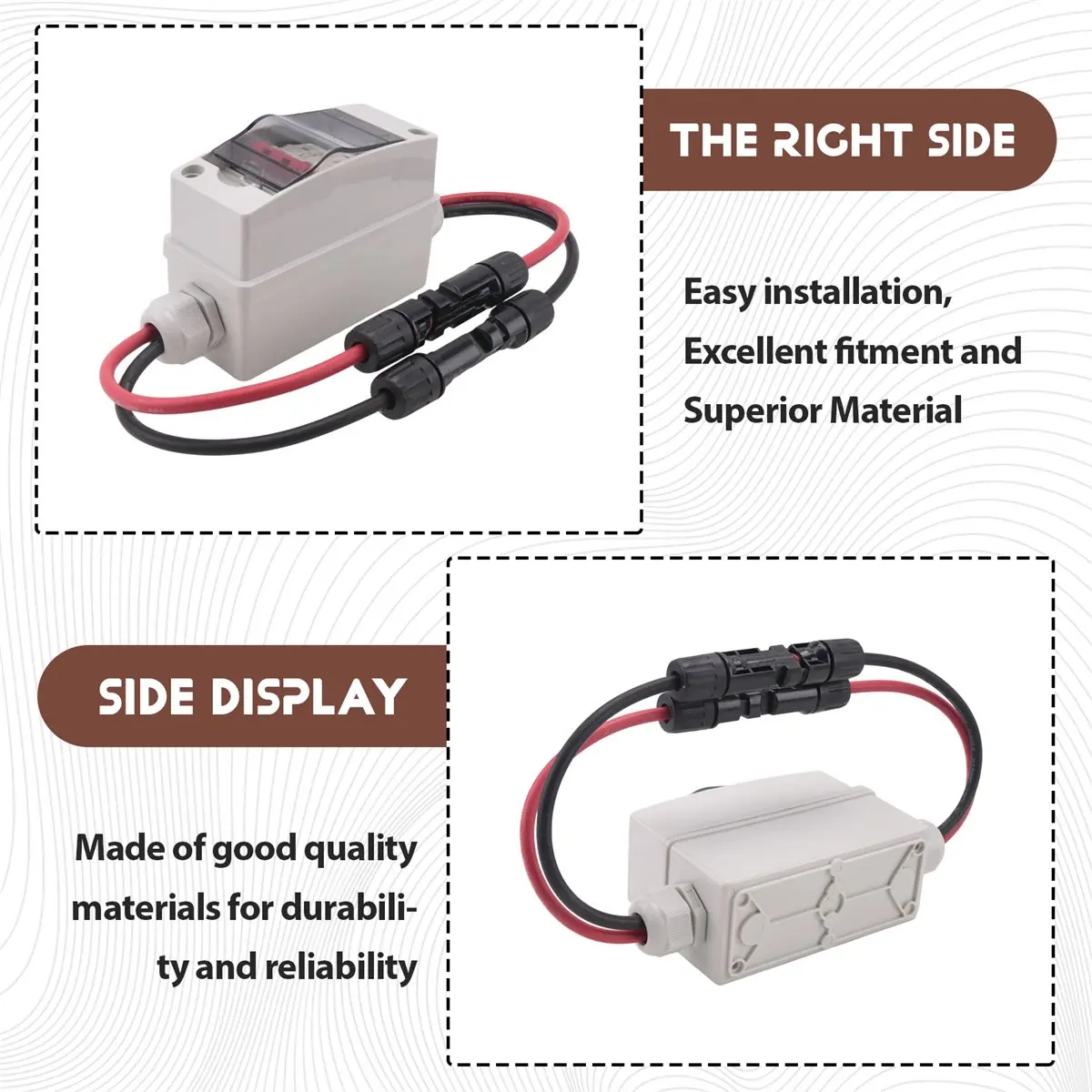[N88R] Solar Panel Disconnect Switch, 63A DC 1000V Breaker Box PV Disconnect Switch with IP65 Waterproof Box