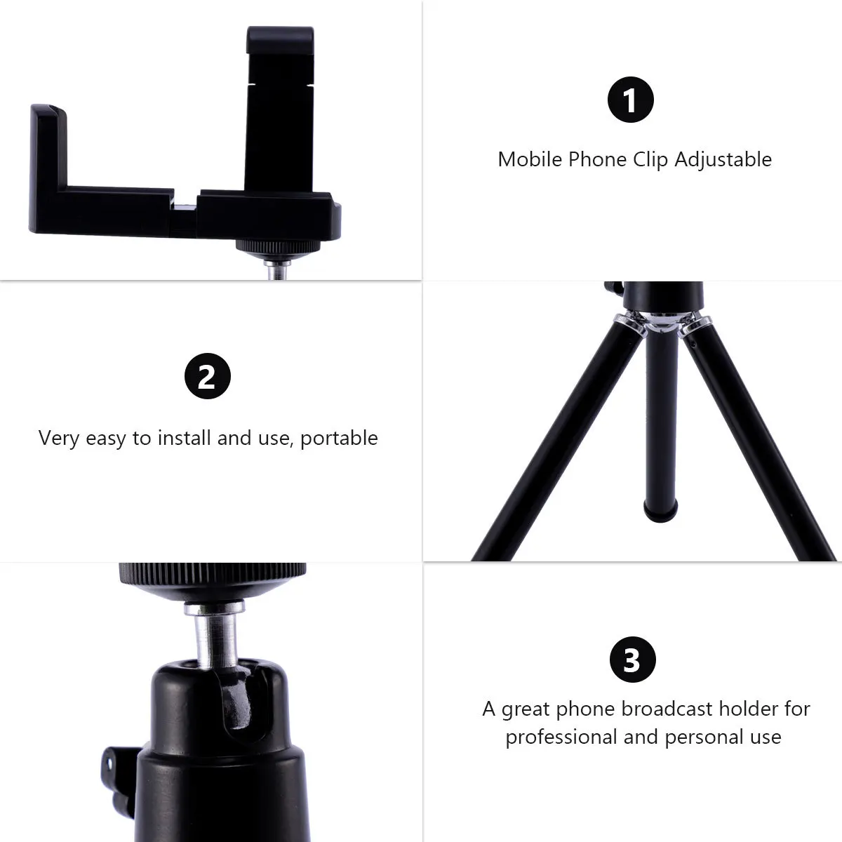 

Mobile Broadcast Stand Phone Tripod Holder Mini Camera Small Tripod Live Streaming Support for Phone Camera Projector