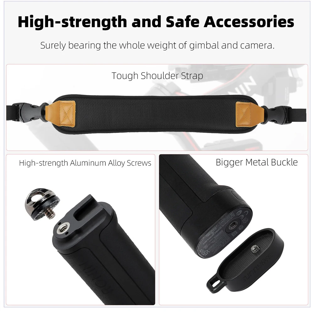 For DJI RS3 RS4 Weight-Reducing Shoulder Strap Sling Handle For DJI Gimbal RS4 Pro Belt Adjustable Durable Lanyard Dual Hook