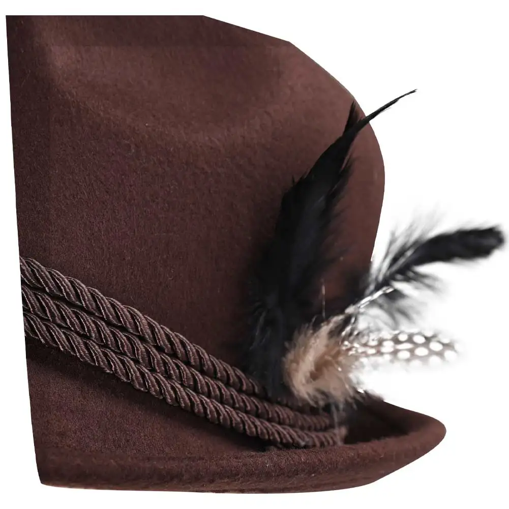 Sombrero de plumas alpinas de Jazz Retro alemán, Oktoberfest, ropa, accesorios de disfraz, Halloween, Carnaval, vacaciones, juego de rol