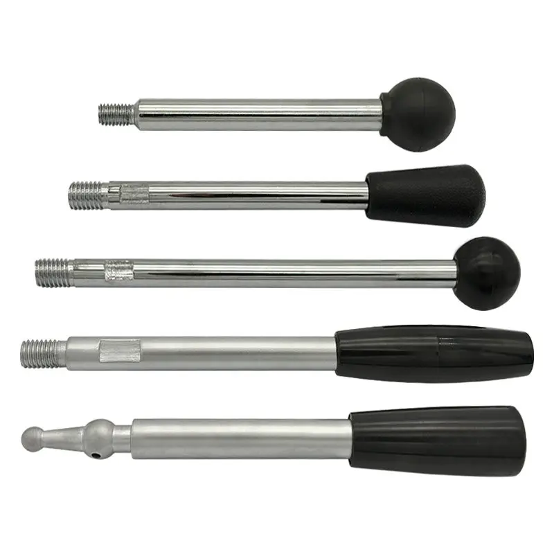 Milling machine vertical drill handle rod M8M10M12 long handle cap ball head operation double thread screw handle