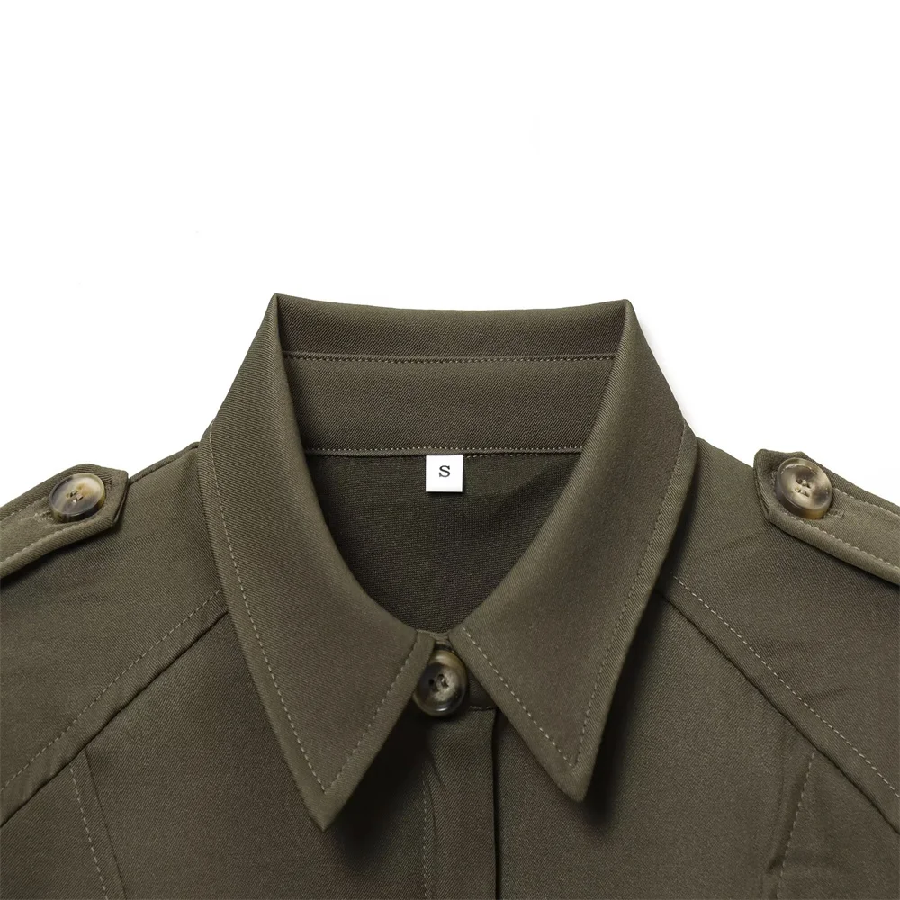 Outono nova moda feminina vestido curto com ombreiras e decoração em camadas