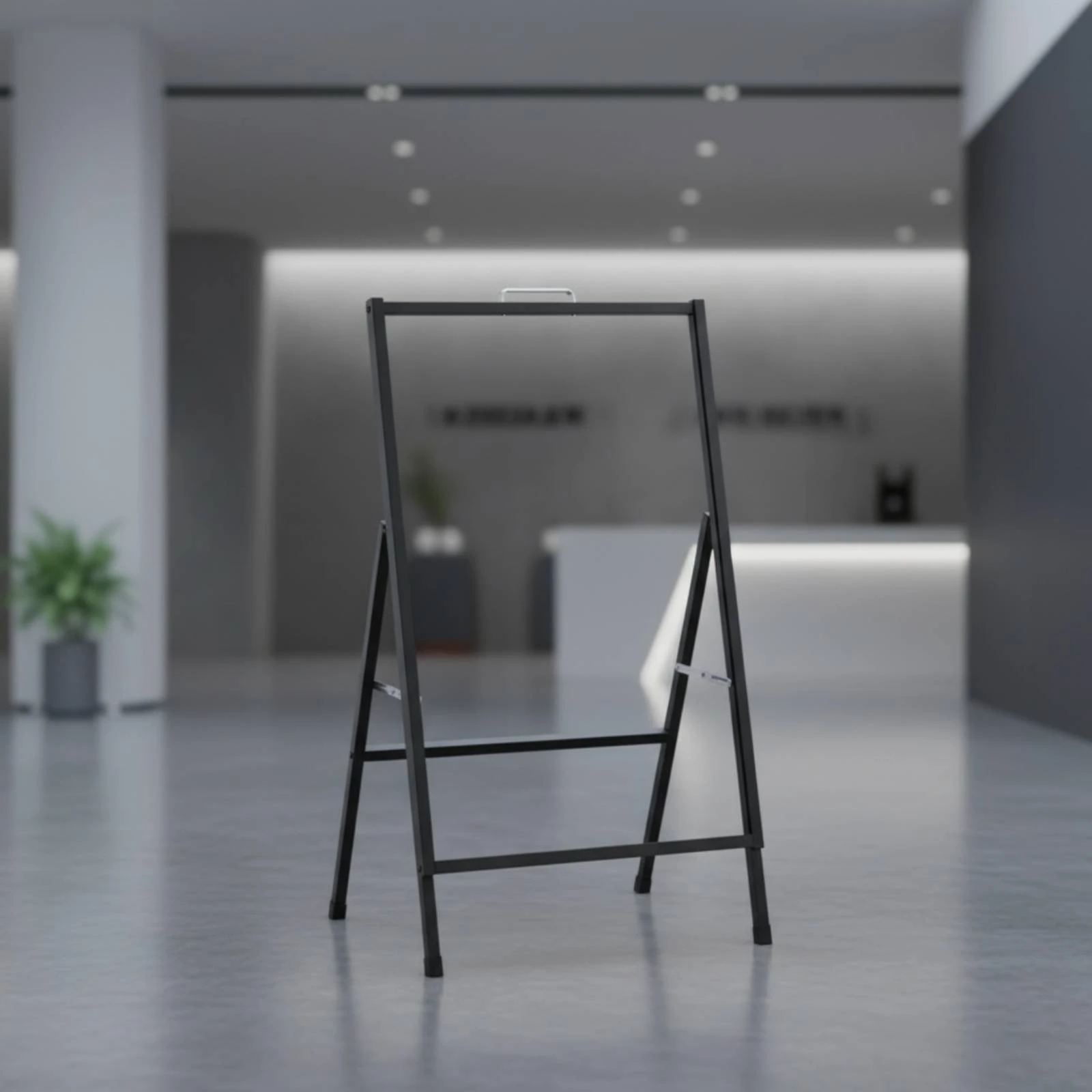 Triangular Display Sign Sign with Poster Holder Folding Triangular Display Sign Sidewalk Sign Sandwich Board Black Double-Sided
