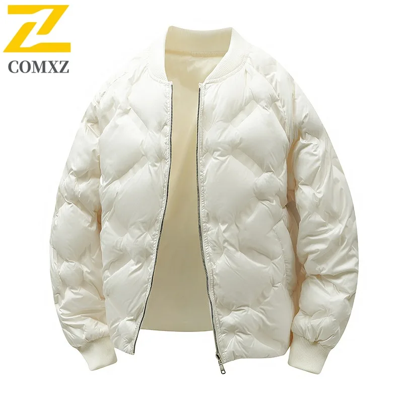 COMXZ 2025 Autumn Winter Baseball Collar Cotton Jacket Unisex Thick Warm Casual Fashion Coat Outdoor lightweight windbreaker
