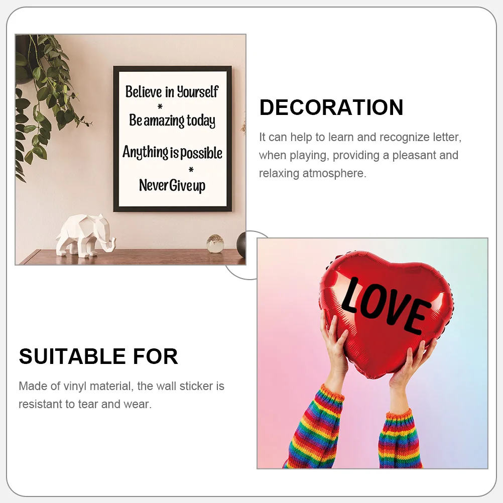 

6 Sheets Letter Wall Sticker Alphabet Decals DIY Self Adhesive Educational Classroom Bulletin Board Learning Wall Decal