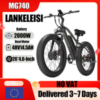 LANKELEISI MG740 Electric Bike 2000W Dual Motor 48V20AH Lithium Battery off-road E-Bike 26*4.0 in Fat Tire City Electric Bicycle
