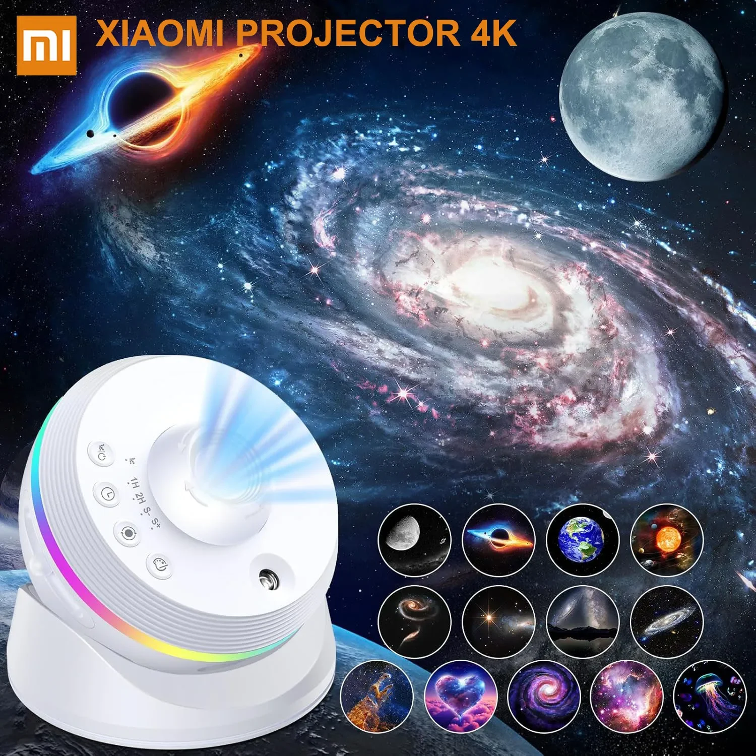 Xiaomi LED Night Light Galaxy Star Projector 4K HD 13 IN 1  Planetarium Projector 360° Rotation For Bedroom Decor Children Gift