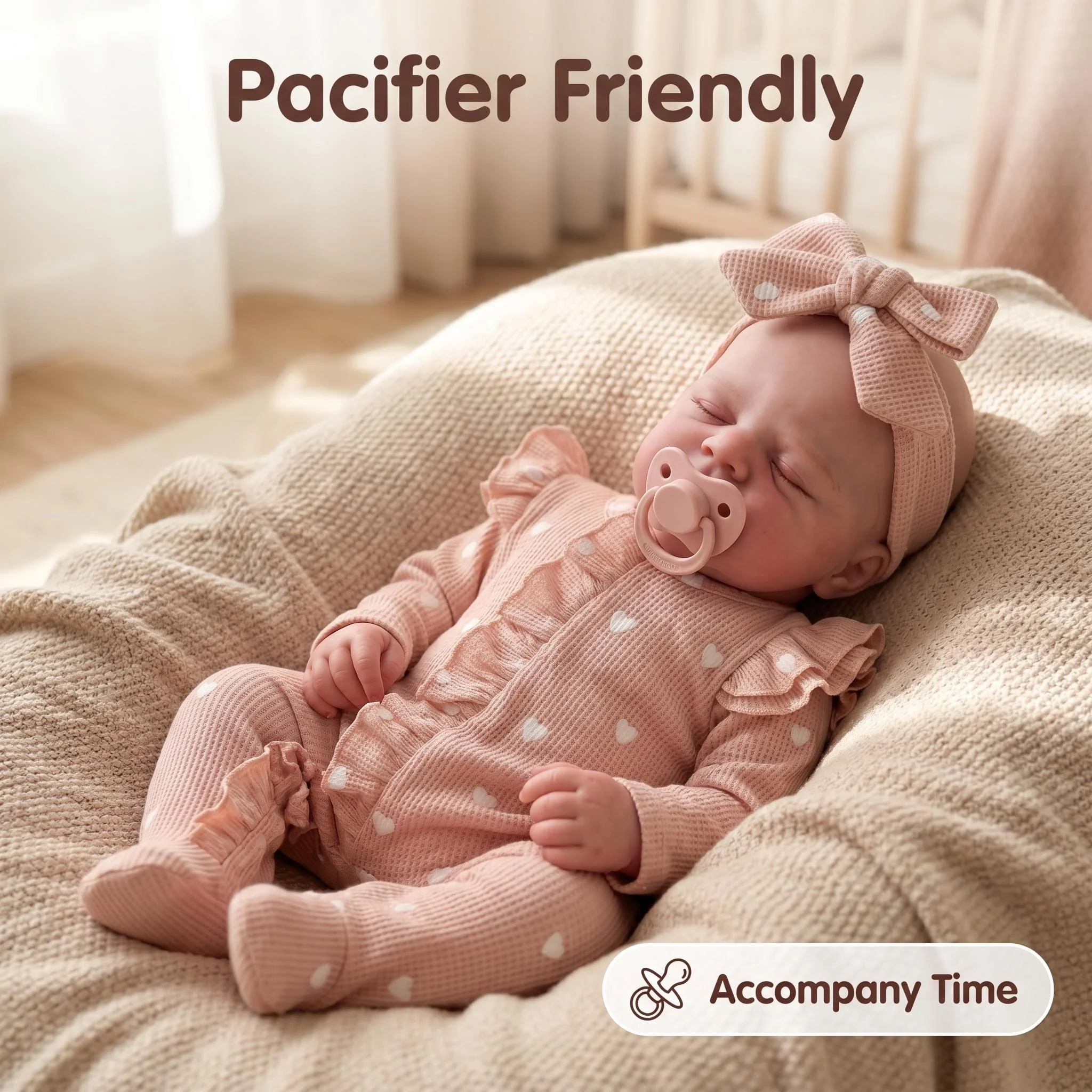 NPK 18inch Platinum Silicone Baby Weight Figure with Pacifier Realistic Bebe Full Solid Mouth Can Open Pascale Collectible Toy