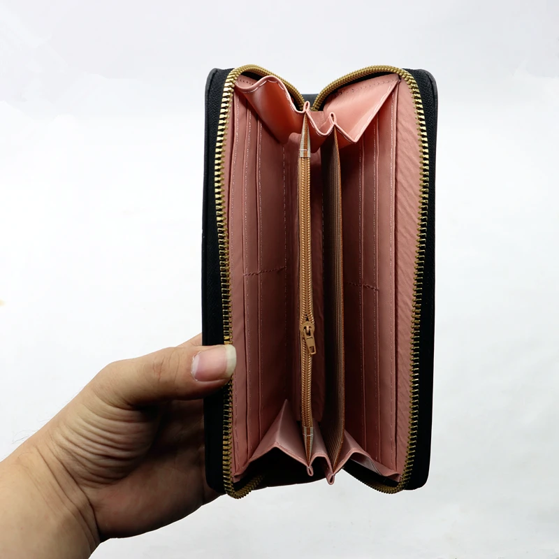 Halloween Skeleton  Zip Wallet Womens Long Purses Handbags Coin Purse Cards Holder PU Billfold Wallet