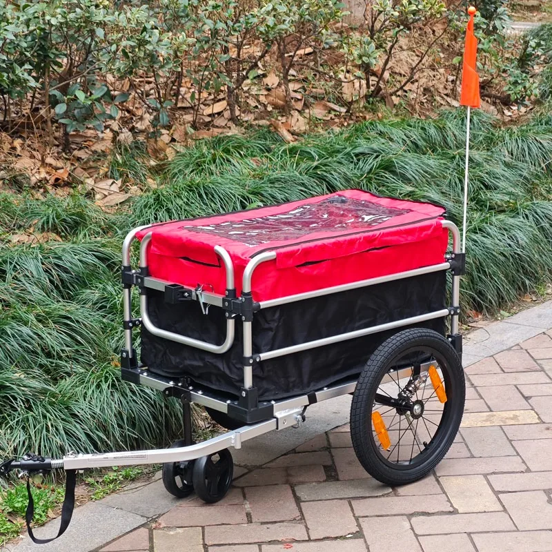 Shock-absorbing Bicycle Trailer Outdoor Camping Trailer  Aluminum Alloy Frame Oxford Cloth Cycling Equipment Bicycle Accessories