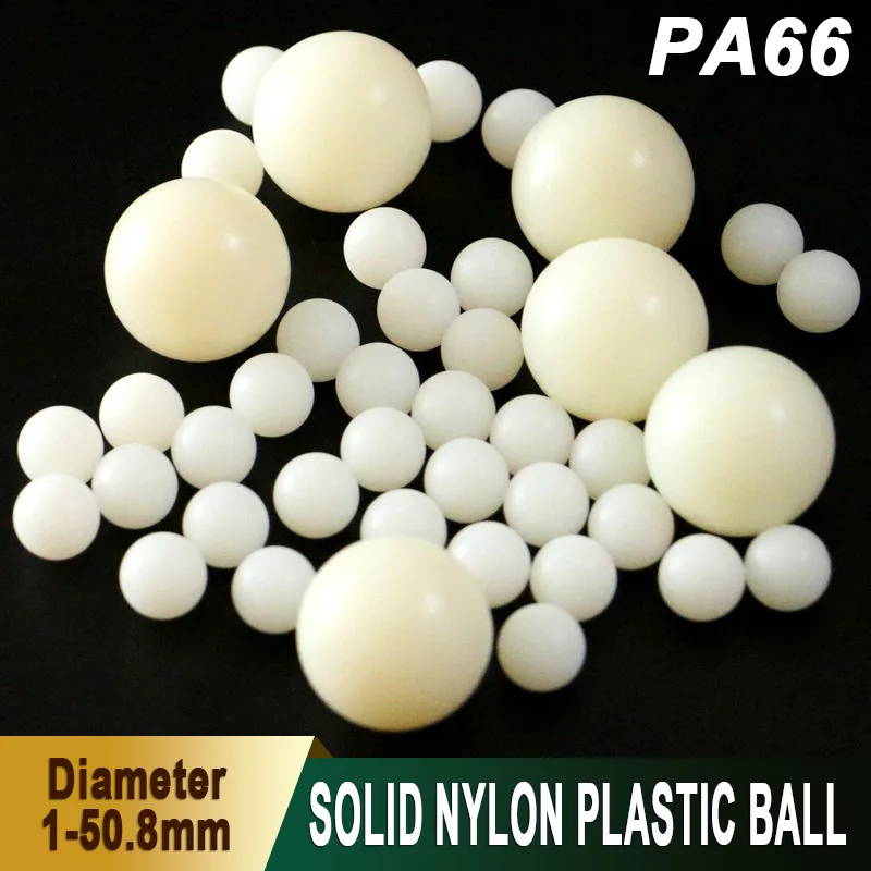 الصلبة النايلون البلاستيك الكرة PA66 1/1.5/1.588/2/2.5/3/3.175/4/4.763/5/ 5.556/6/6.35/7/8/9/9.525/10/10.5 ~ 50.8 مللي متر الدقة الصلبة حبة