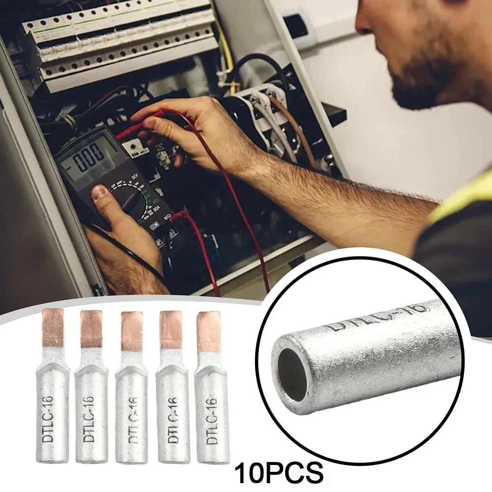 10pcs 10-25mm2 DTLC Wire Terminal Cable Lugs Wiring Connector For Circuit Breaker Copper Cable Connector For Electric Meter Box